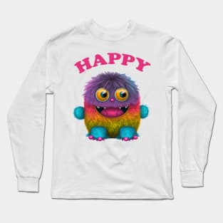 Happy Furry Monster Long Sleeve T-Shirt